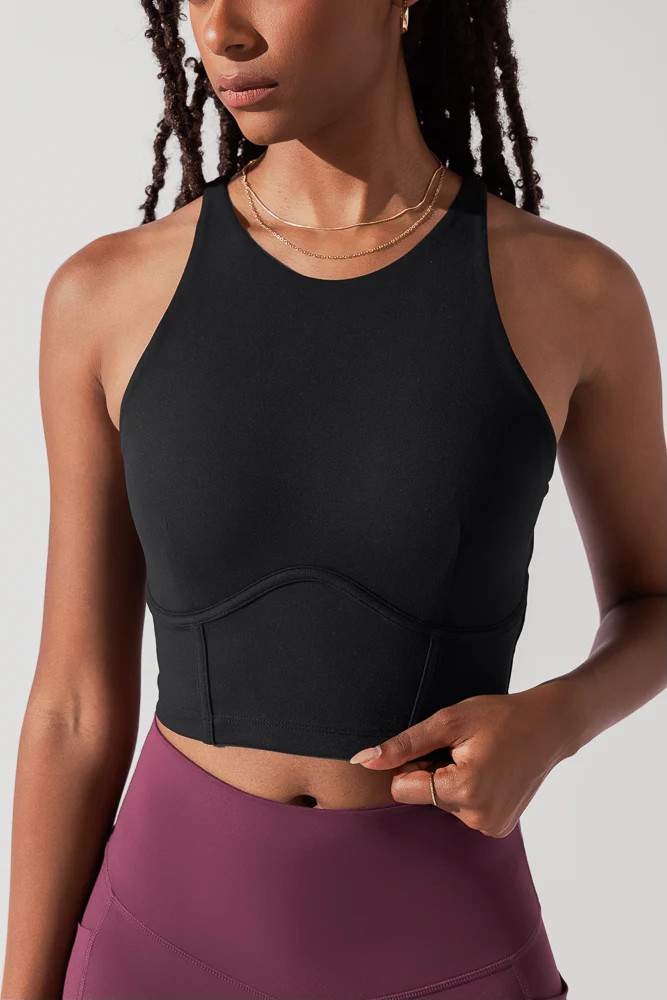 Cleo Corset Crop Bralette - Black | POPFLEX