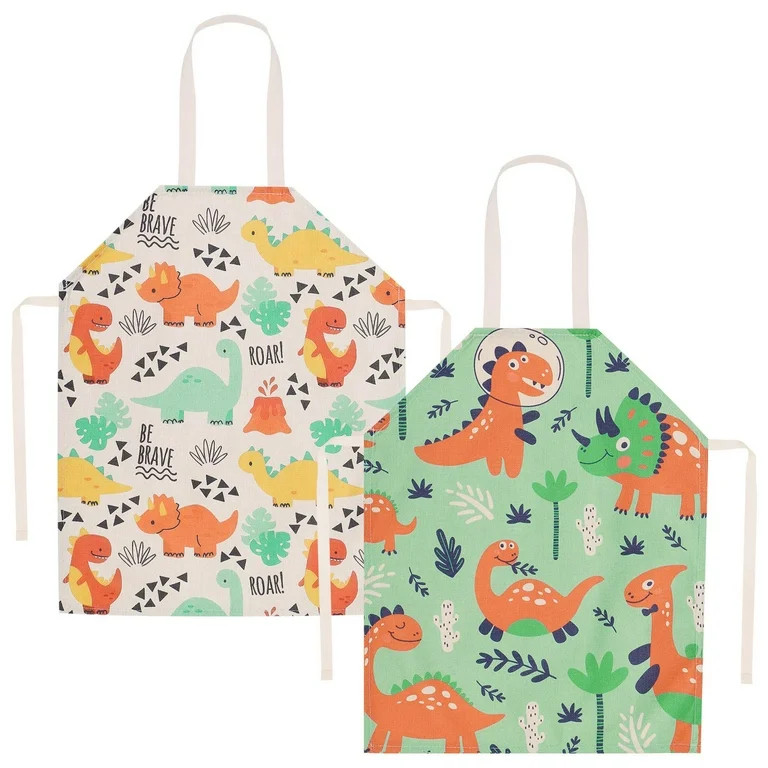Taihexin 2 Packs Kids Apron, 17.1*21.4 inch Dinosaur Pattern Toddler Apron, Waterproof Children P... | Walmart (US)