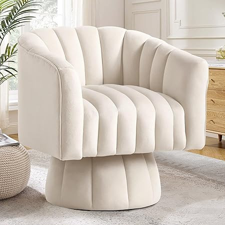 Swivel Accent Chair,360°Swivel Barrel Chairs, Mid-Century Morden Chairs with Wide Upholstered, M... | Amazon (US)