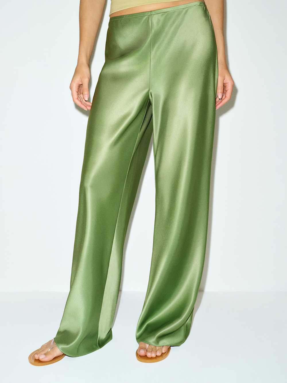 Gale Satin Mid Rise Bias Pant | Reformation (Global)