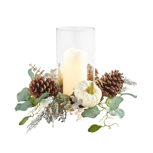Faux White Pumpkin Hurricane Candle Holder | Pier 1 Imports
