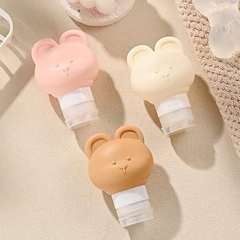 Cute Bear Travel Bottles Set for Toiletries 3 Pack 2.8oz 80ML Leak Proof Silicone Containers for ... | Amazon (US)