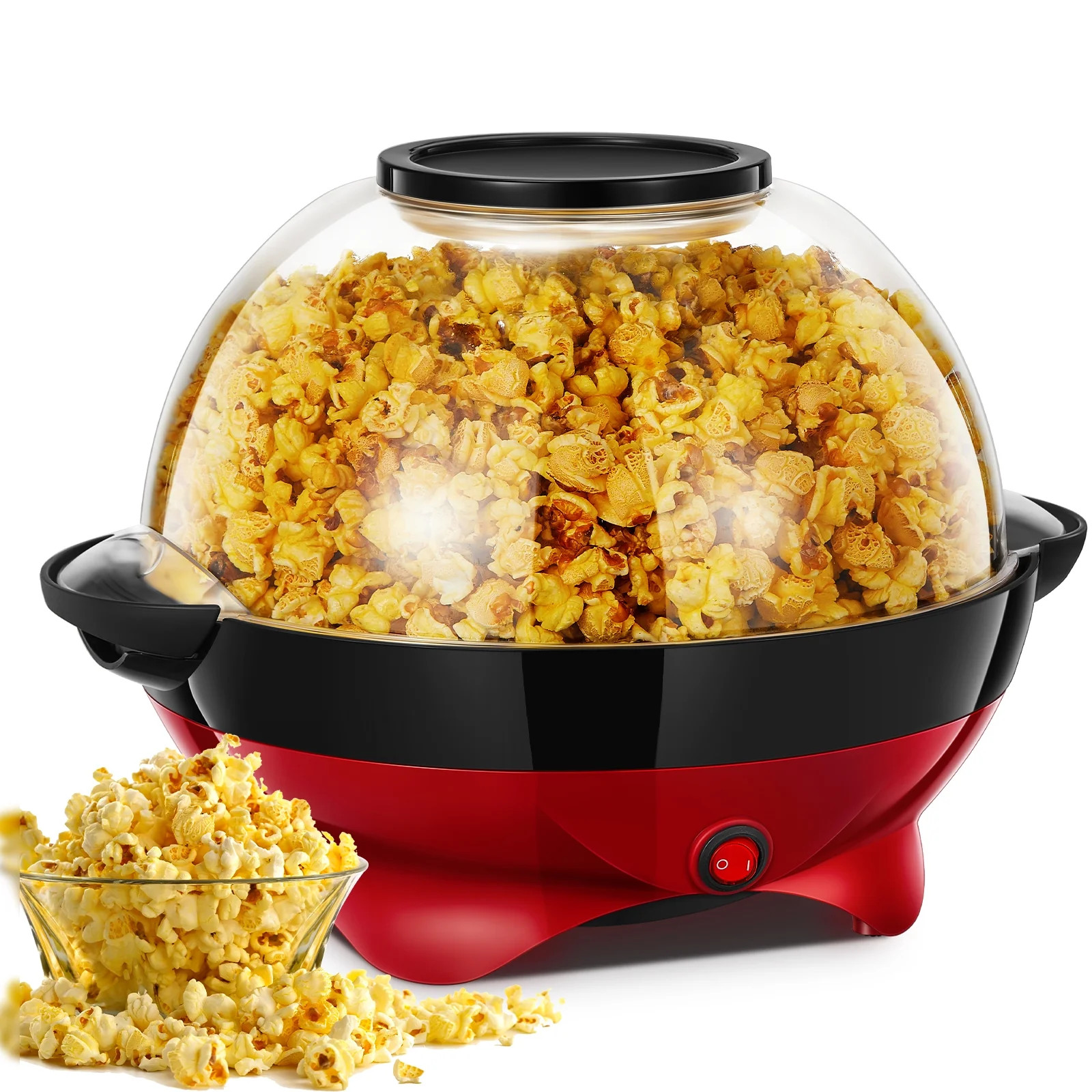Popcorn Popper, 6-Quart/28-Cup, Fast Electric Hot Oil Popcorn Machine，Popcorn Maker with Thicke... | Walmart (US)