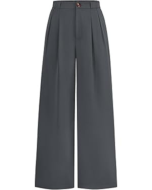 KIRUNDO Wide Leg Dress Pants for Women High Waisted Office Work Trousers Business Casual Slacks B... | Amazon (US)