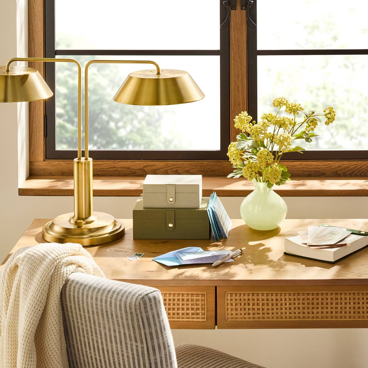 16" Faux Yellow Sedum Floral Summer Arrangement - Hearth & Hand™ with Magnolia | Target