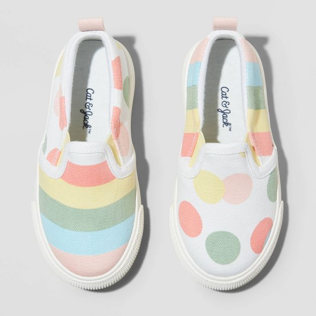 Toddler Girls' Zuri Rainbow Dots Print Slip-On Sneakers - Cat & Jack™ | Target