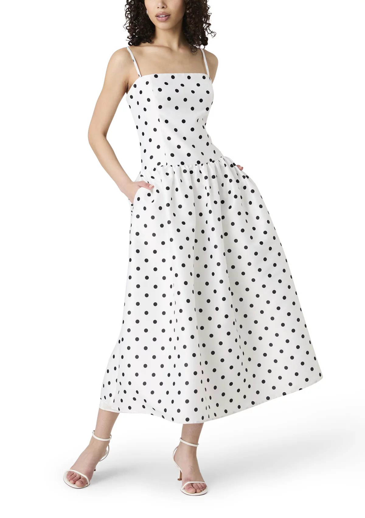 Strappy Polka Dot Midi Dress | Belk