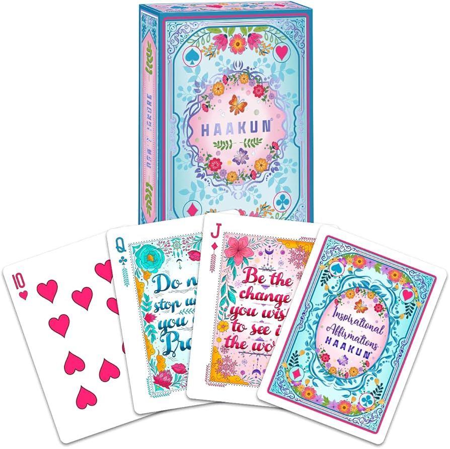 HAAKUN Inspirational Affirmations Playing Cards Motivational Quote Poker Games | Amazon (US)