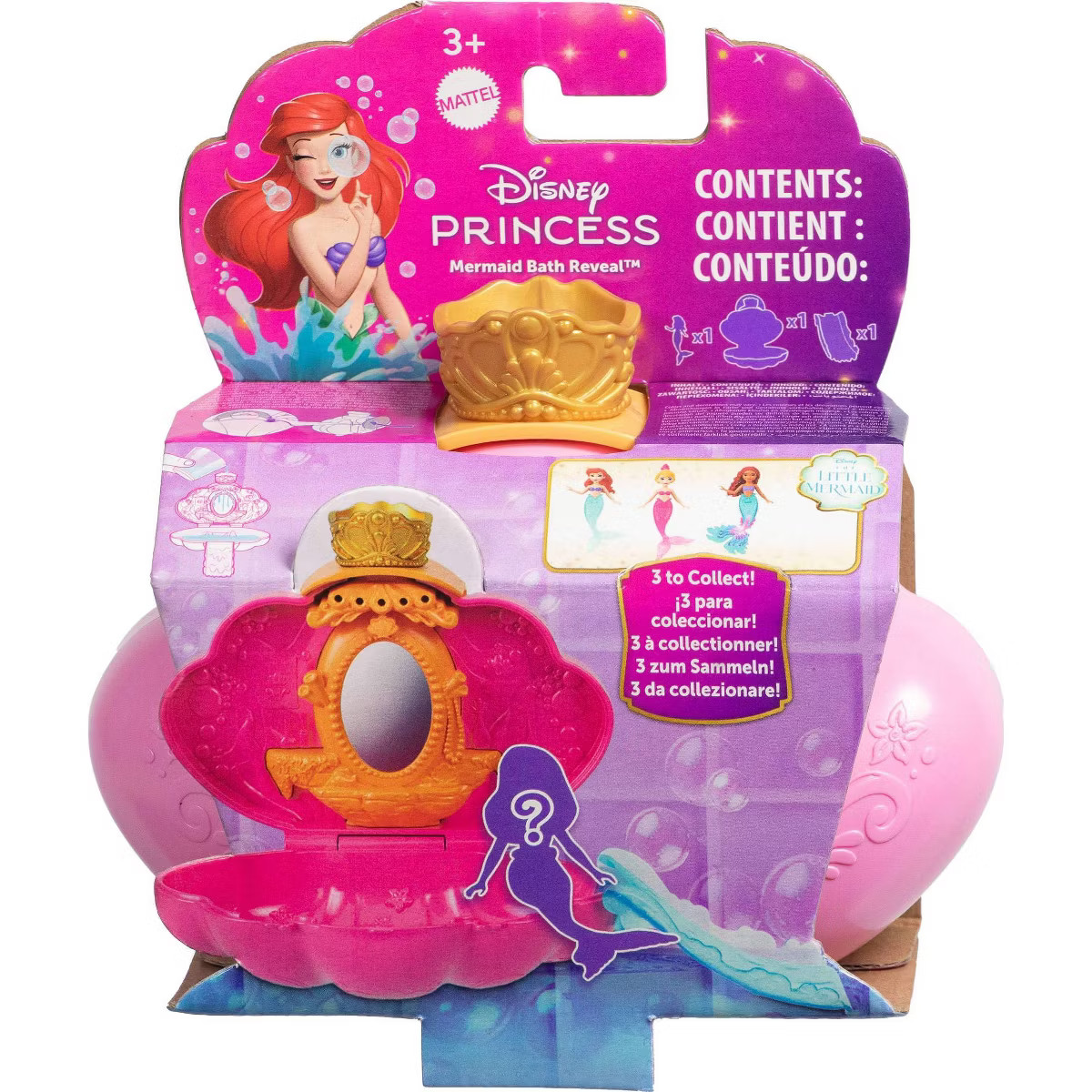 Disney Princess Mermaid Bath Reveal Small Dolls, Surprise Shell Playsets with Slide Accessories | Target