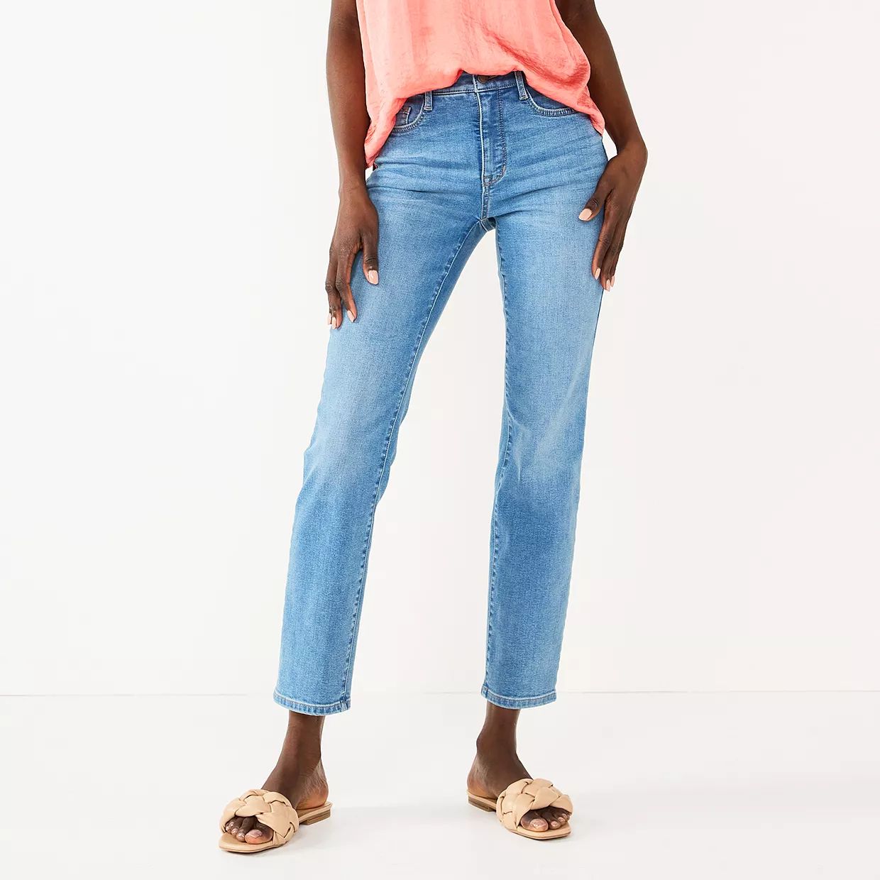 Women's Nine West High Rise Sculpting Straight Jeans | Kohl's