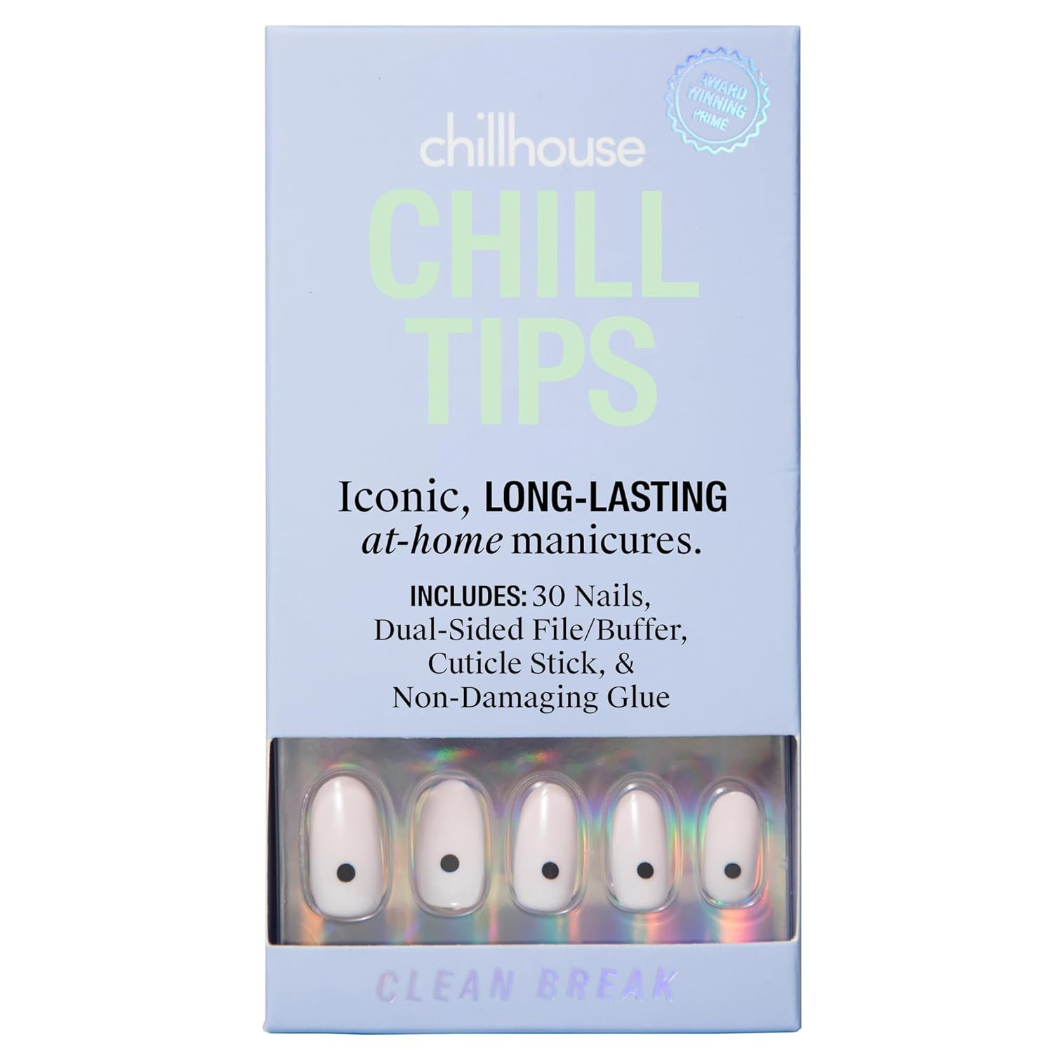 Chillhouse - Chill Tips, Press on Nails Kit - Clean Break (Oval) - 24 Nail Shapes & Sizes - Up to... | Amazon (US)