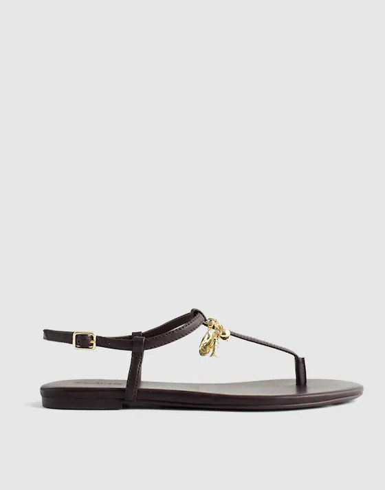 Madewell x Shopbop Iggy Charm T-Strap Sandal in Leather | Madewell
