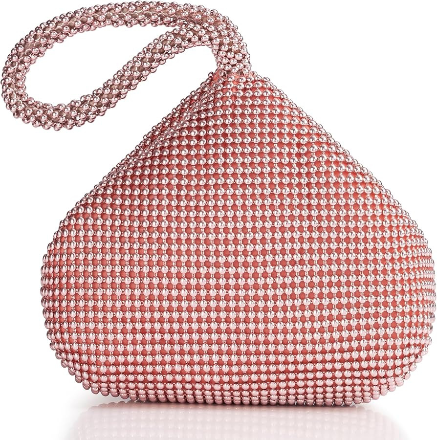 BABEYOND Women's Beaded Clutch Triangle Evening Bags Classy Wristlet Purse | Amazon (US)
