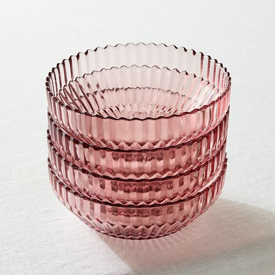 Archie Glass Cereal Bowl, Pink, Set of 4 | West Elm (US)