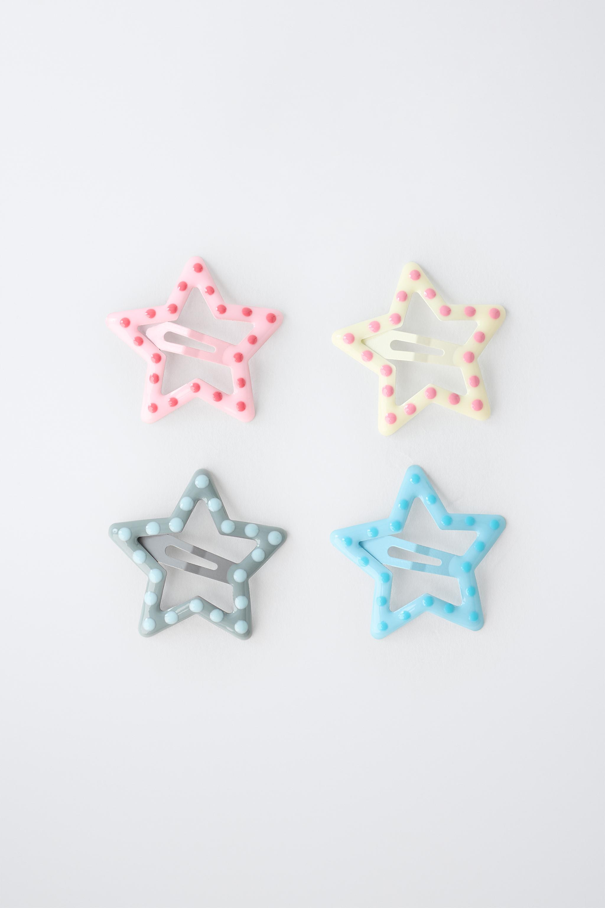 4-PACK OF POLKA DOT STAR HAIR CLIPS | Zara UK