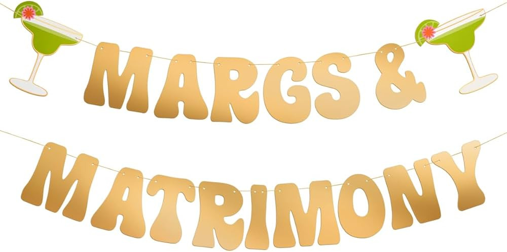 xo, Fetti Margs & Matrimony Gold Foil Banner - 5 Ft. | Bachelorette Party Decoration, Fiesta Phot... | Amazon (US)