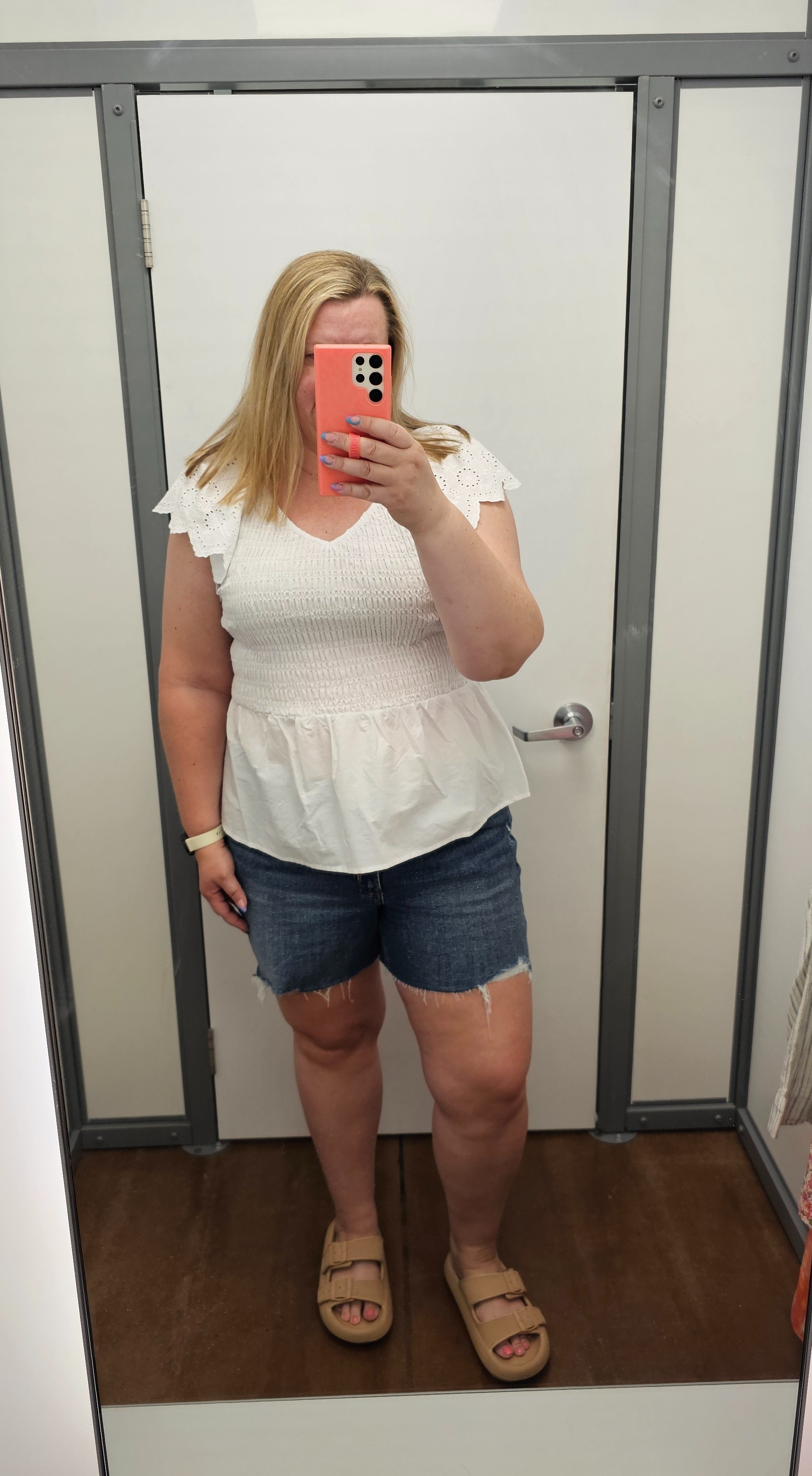 This eyelet top is a size XL. Shorts are a size 18 (my top pick of denim for the summer). 

#LTKSaleAlert #LTKxWalmart #LTKMidsize