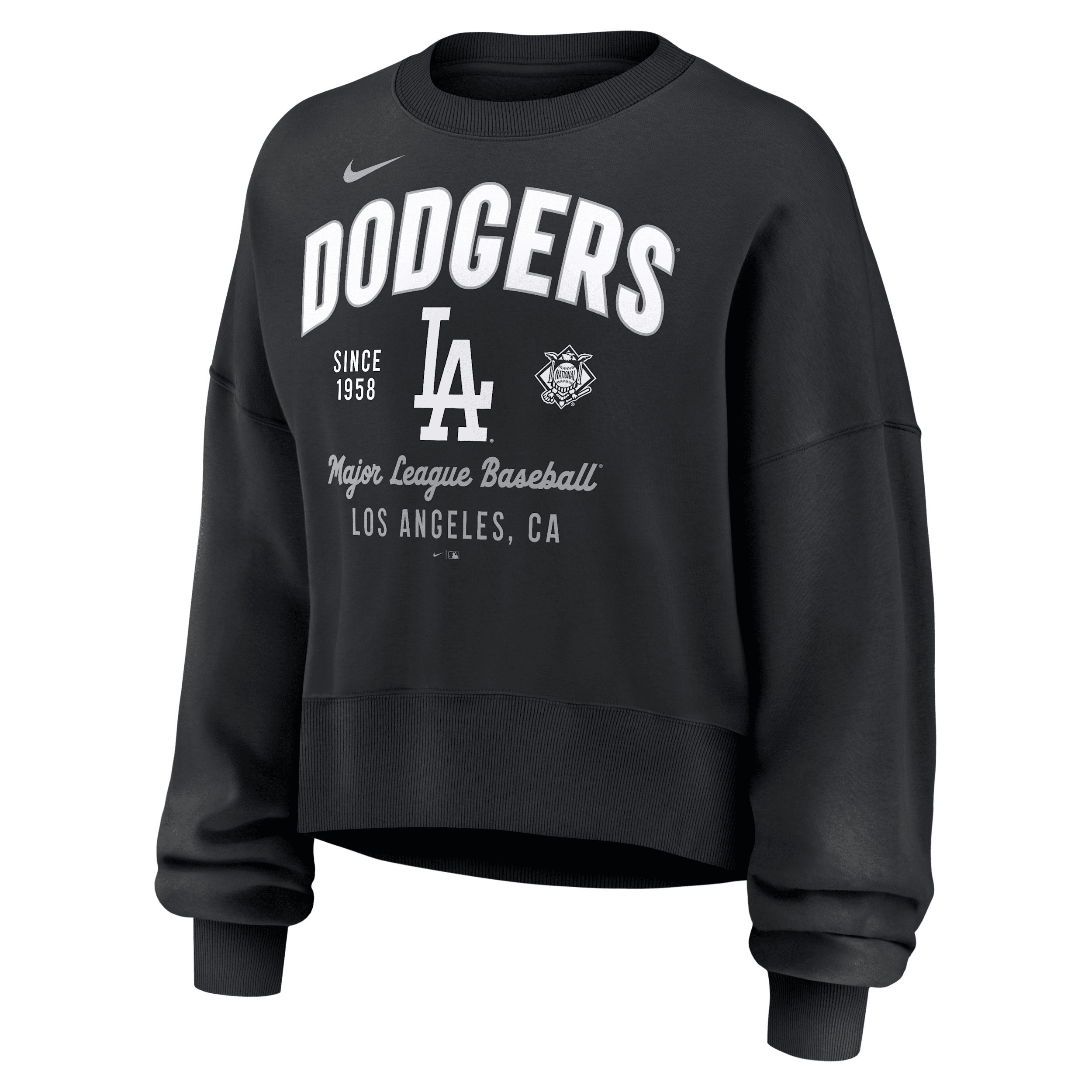 Los Angeles Dodgers Nike Women's MLB Pullover Crew in Black | 01D7912ZLD-H3K | Nike (US)