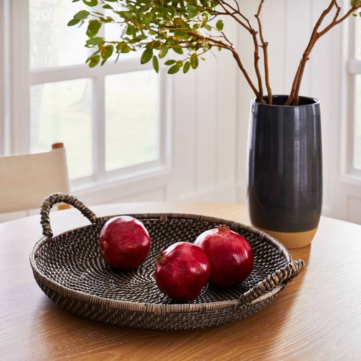 18" Rattan Woven Serving Tray with Handles - Threshold™ designed with Studio McGee | Target