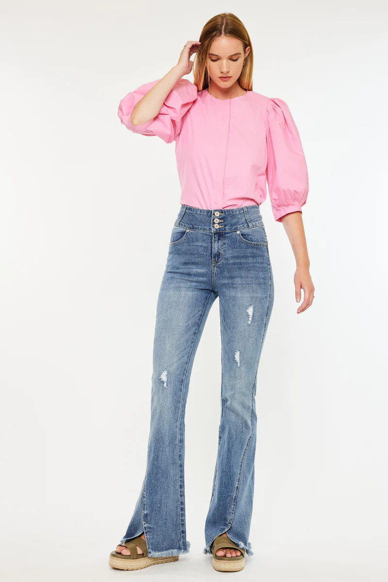 Miranda Ultra High Rise Flare Jeans | Kancan USA