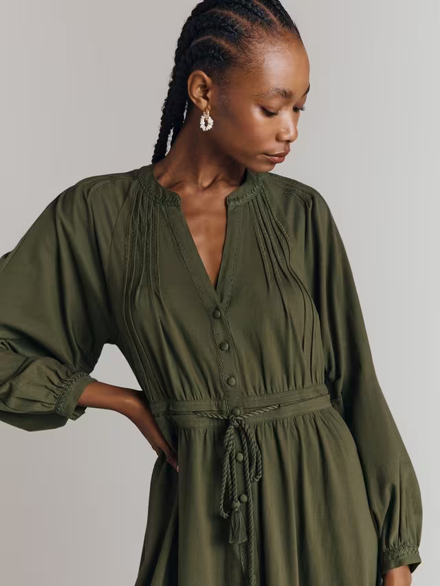 GhostSantori Button Dress, Khaki | John Lewis (UK)