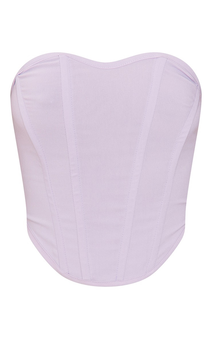 Lilac Stretch Woven Corset | PrettyLittleThing UK
