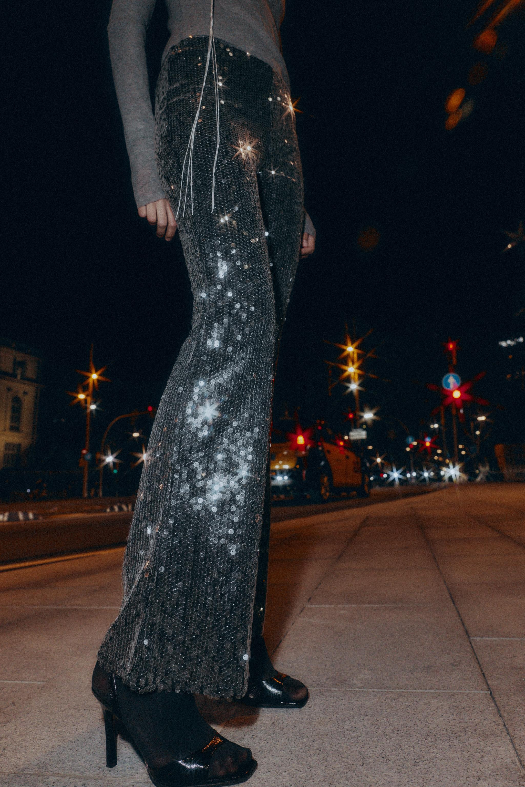 FLARE SEQUIN TROUSERS | Zara UK