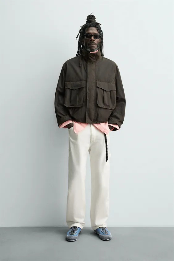 AARON LEVINE X ZARA CROPPED WAXED EFFECT JACKET | Zara US