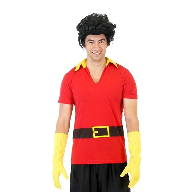 Beauty And The Beast Gaston Shirt Gloves and Wig - Walmart.com | Walmart (US)