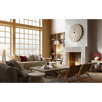 Reeded Cast Stone Fireplace Surround with Bullnose Hearth | Wayfair North America