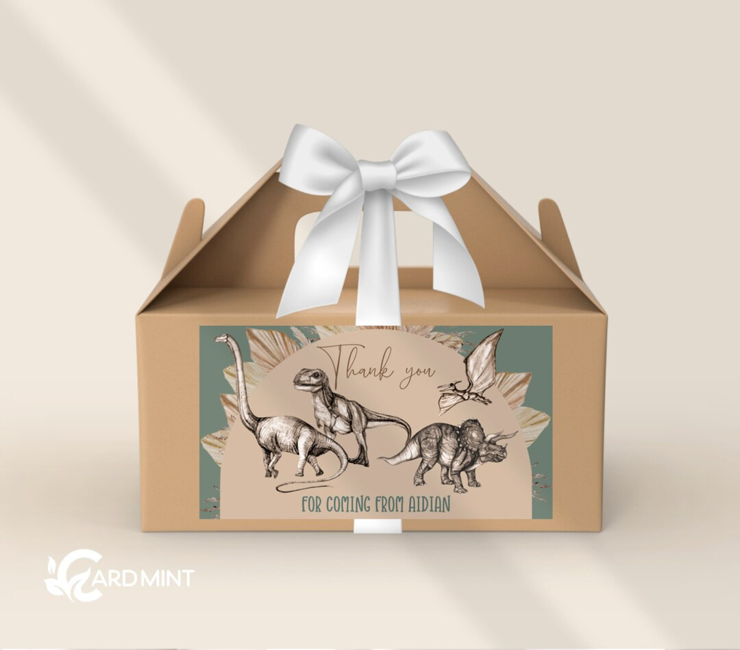 EDITABLE Dinosaour Gable Box Labels Birthday Favor Labels - Etsy Canada | Etsy (CAD)