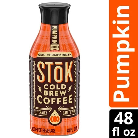 SToK, Sweetened, Light Roast Pumpkin Creamed Cold Brew Coffee, 48 FL OZ Bottle | Walmart (US)