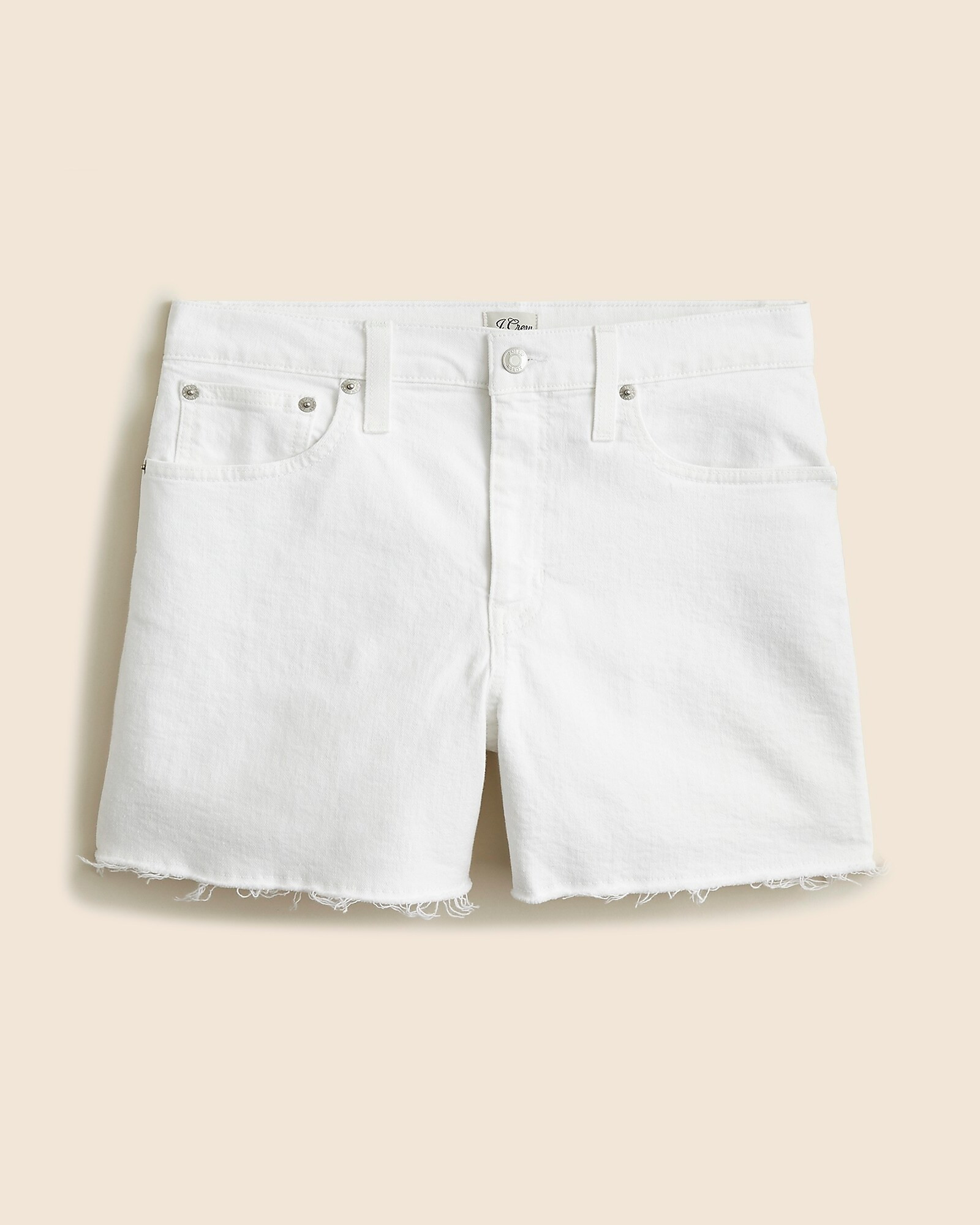 High-rise denim short in white | J. Crew US