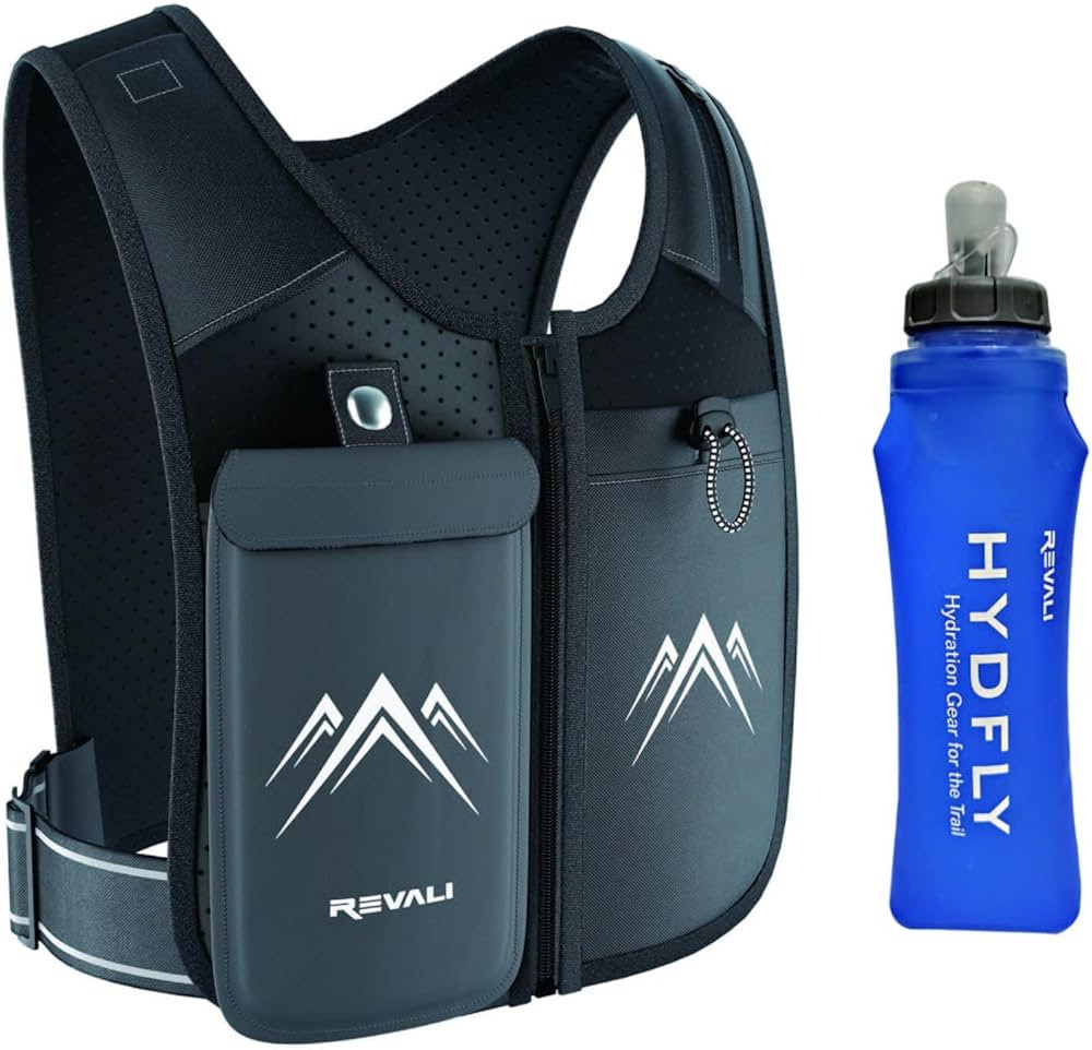 Running Vest, USA Original Patent, Zip Reflective Running Vests with 500ml Hydration Bottle, Adju... | Amazon (US)