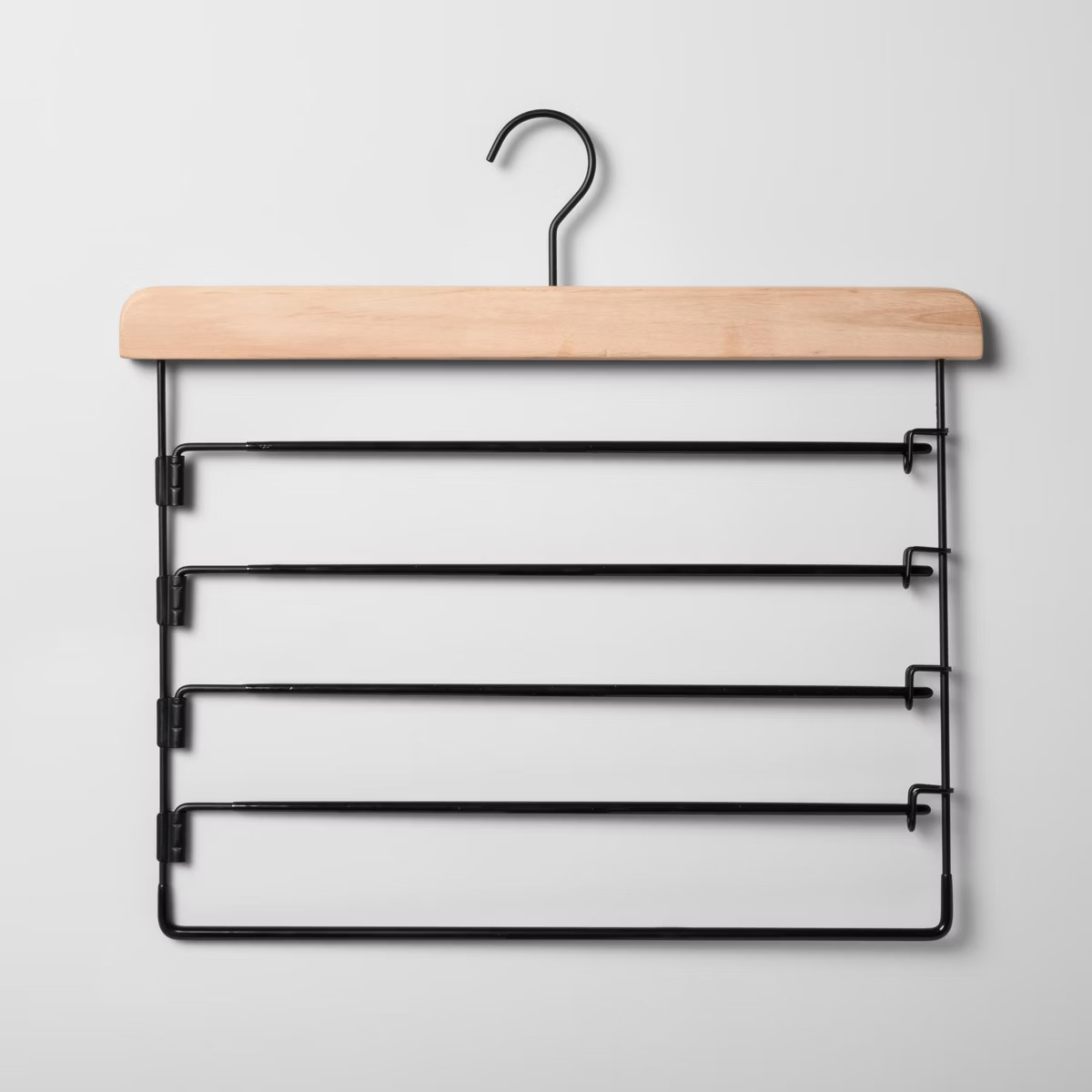 5 Tier Pants Hanger Black with Natural Wood - Brightroom™ | Target