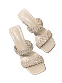 Goodnight Macaroon 'Tasha' Double Braided Straps Heeled Sandals (3 Colors) | Goodnight Macaroon