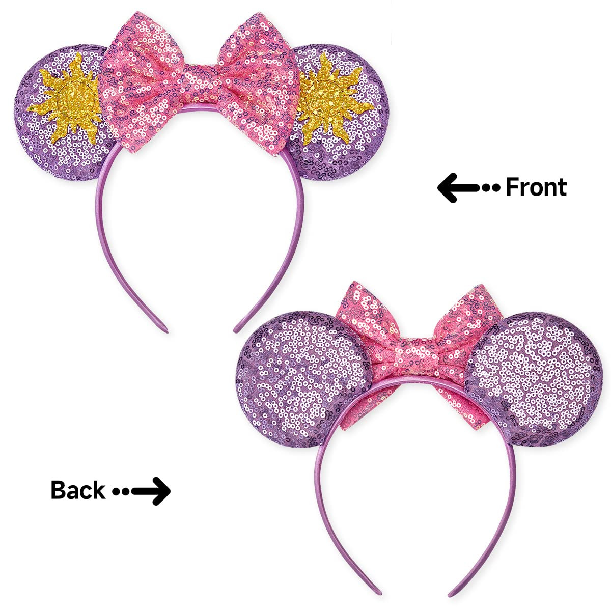 RAZKO Mouse Ears Headband, Sequin Rapunzel Mice Ears Hairband Mouse Hair Acessoreis for Women Gir... | Amazon (US)