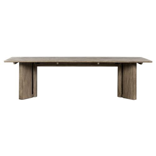 Jonathan Rustic Lodge Grey Teak Outdoor Dining Table - 110" | Kathy Kuo Home