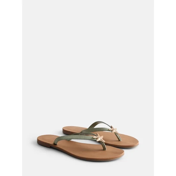 Time and Tru Women's Ornament Thong Sandals | Walmart (US)