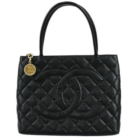 CHANEL Medallion Tote Handbag Black Caviar 68009 | Poshmark