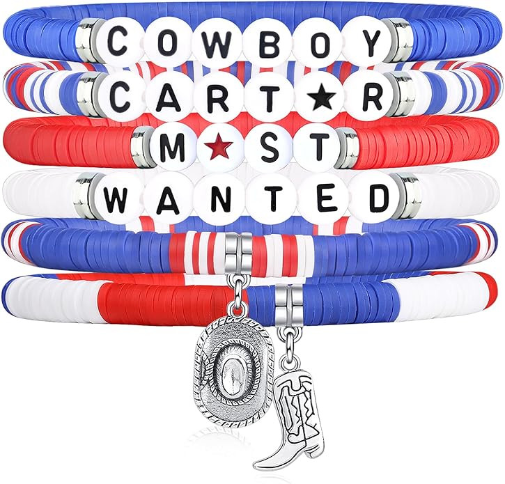 IDesign 6 Pcs Western Bracelet Gifts for Cowboy Cowgirl Christmas Valentine's Day Fans Party Conc... | Amazon (US)