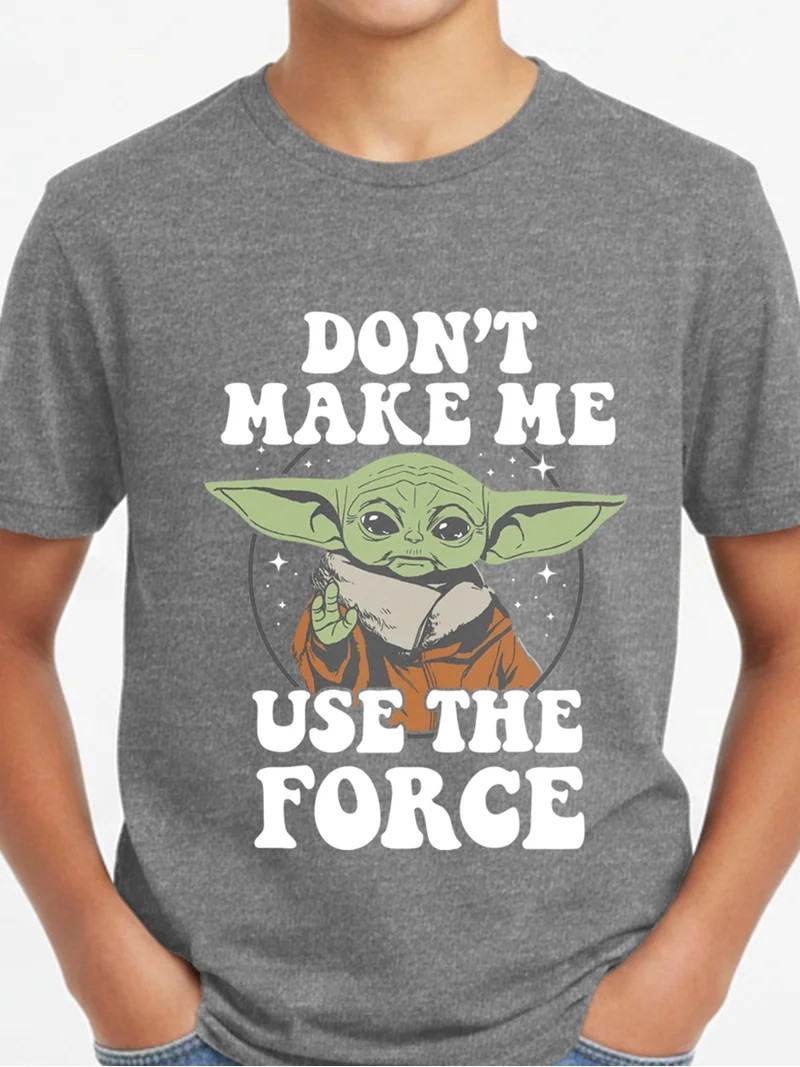 Star Wars Boys' Graphic Tee with Short Sleeves, Grogu and the Force, Sizes 4-18 | Walmart (US)