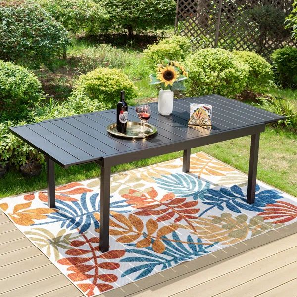 Extendable Metal Outdoor Dining Table | Wayfair North America