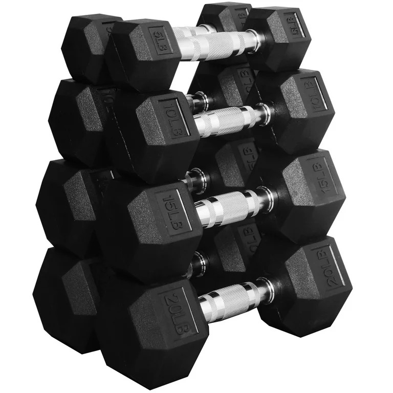 BalanceFrom 100 LB Dumbbell Set, Pairs of 5 lb, 10 lb, 15 lb and 20 lb | Walmart (US)