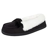 Jessica Simpson Women's Micro Suede Moccasin Indoor Outdoor Slipper Shoe | Amazon (US)