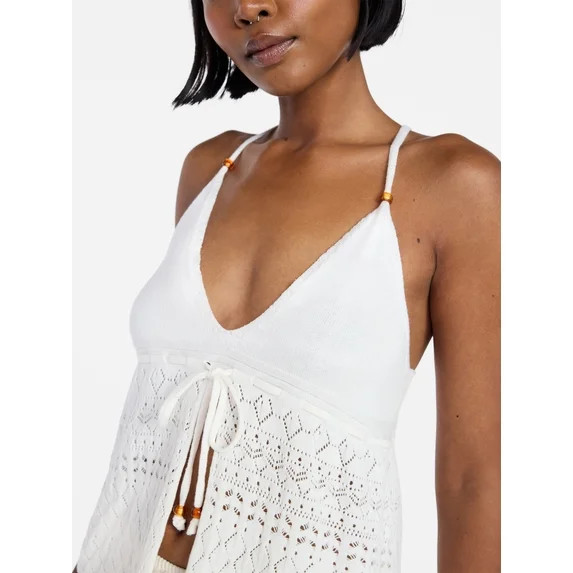 No Boundaries Cami Top with Beads and Shorts Set, 2-Piece, Women's XXS-XXL | Walmart (US)