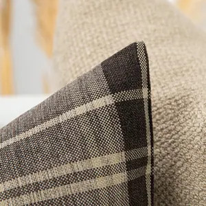 Brown Plaid Pillow Cover | Woven Farmhouse Euro Sham, We Pay Duty for USA | Etsy (Global)