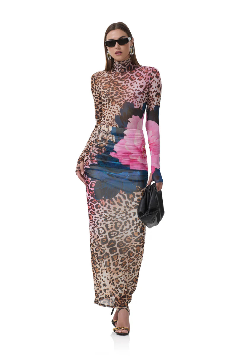 Bevin Skirt - Animal Block Peony | ShopAFRM