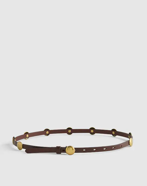 Dome-Studded Skinny Belt in Leather | Madewell