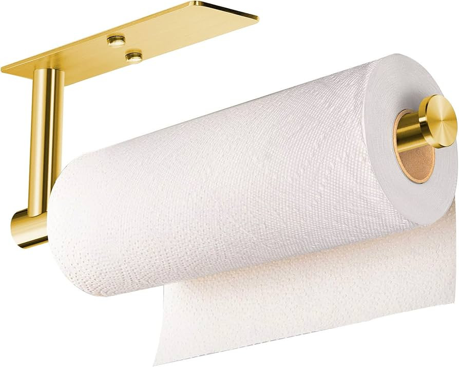 VAEHOLD Adhesive Paper Towel Holder Under Cabinet Mount (Gold) | Amazon (US)